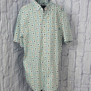 MOLOKAI SURF CO. Men's Button Down‎ Short Sleeve Aztec Print Casual Shirt…